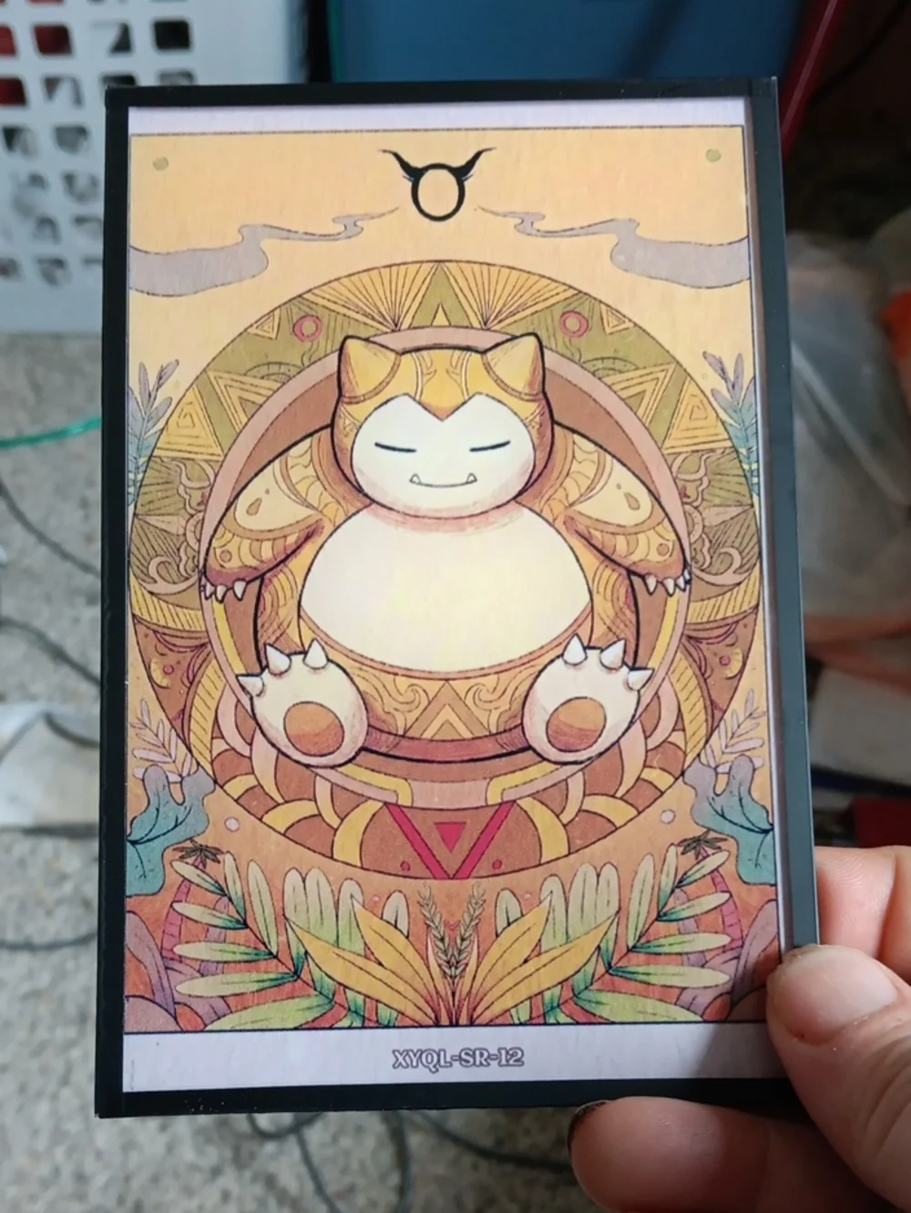Snorlax Art Print Art Board - Yellow and Cream Decorative Cat Poster